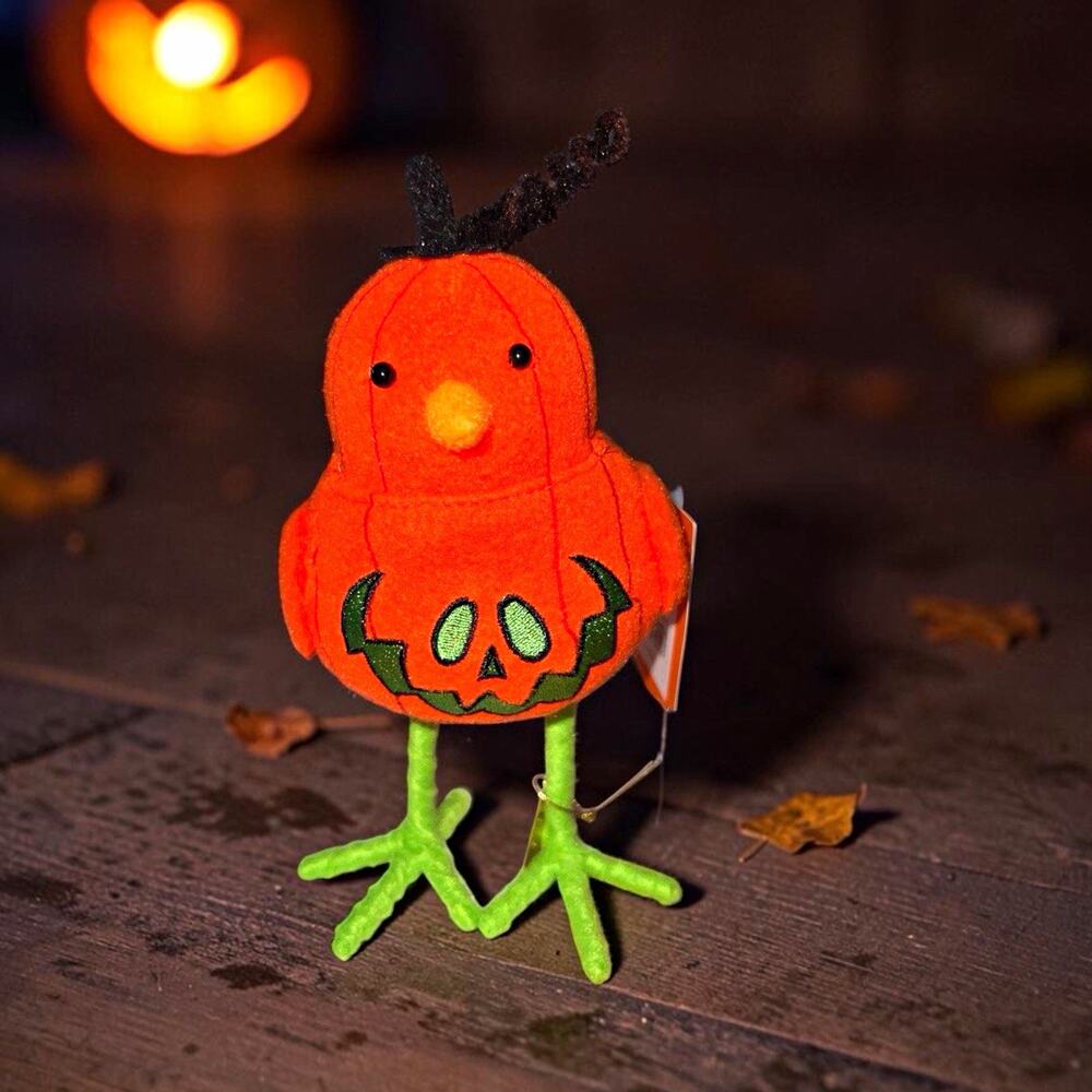 Hyde and EEK! Boutique Halloween Hanging Pumpkin Bird Fabric Figurine 2026